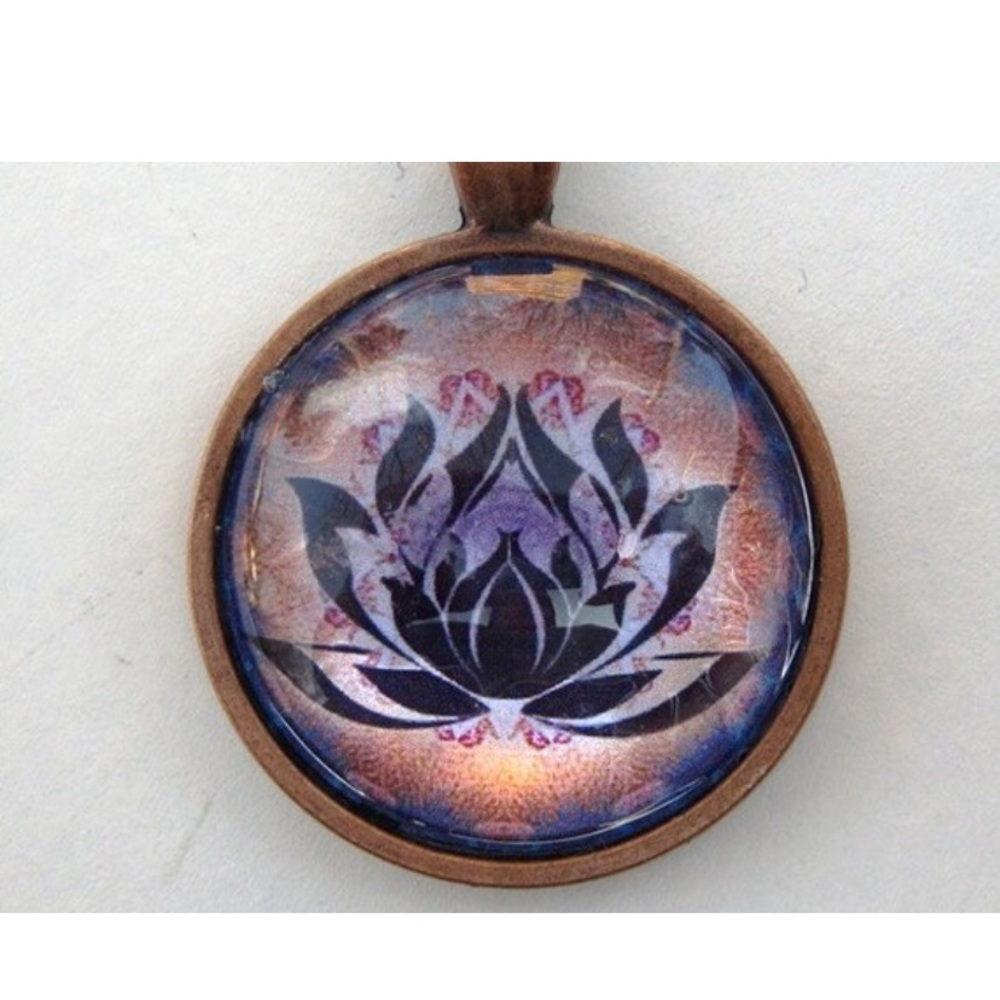 Yoga Necklace:  Lotus on Mandala Necklace (004)